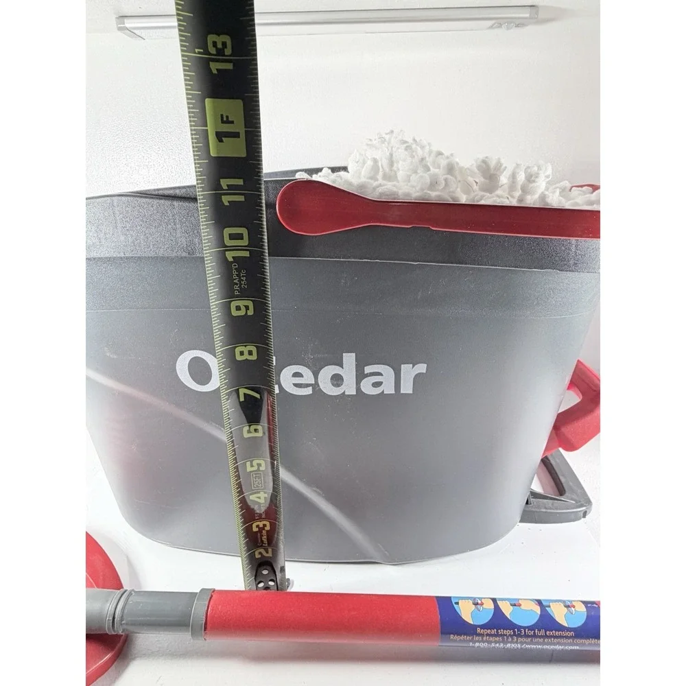 O-Cedar wring Microfiber Mop & Bucket Floor Cleaning System - Gray/Red